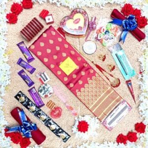 প্রিয়তমা প্রিমিয়াম কাতান কম্বো (মেরুন)-২৪ আইটেম