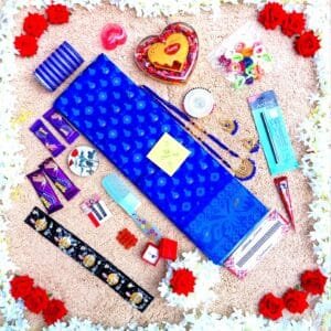 প্রিমিয়াম জামদানি কম্বো (নীল)-২১ আইটেম