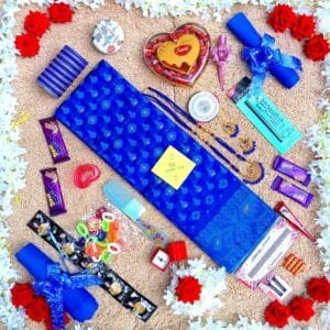 প্রিয়তমা প্রিমিয়াম জামদানী কম্বো (নীল)-২৪ আইটেম