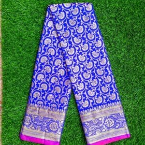 কাতান শাড়ি লতা পাতা ডিজাইন (নীল কালার)